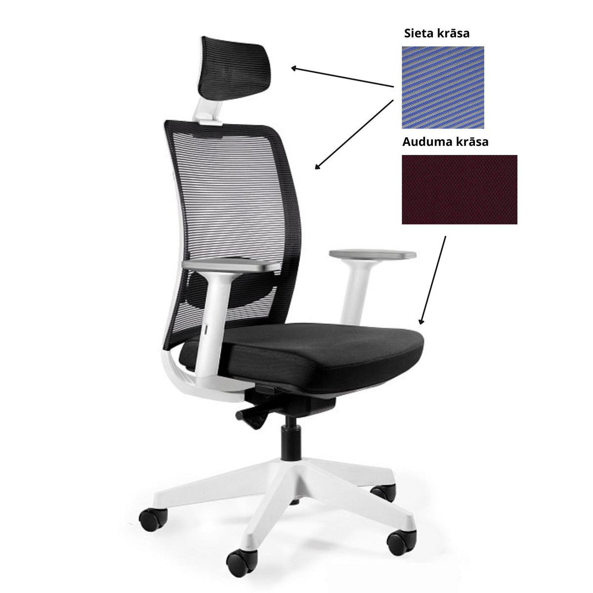 Biroja krēsls ANGGUN, balts-Ergostock