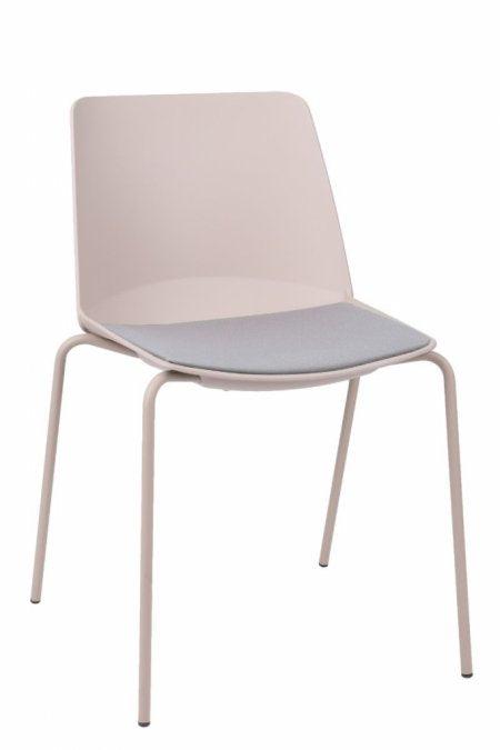 Apmeklētāju krēsls Oslo 4L ar polsterētu sēdvietu-Ergostock