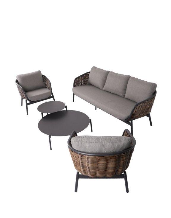 Āra mēbeļu komplekts Snapty Garden Borneo, dīvāns, 2 krēsli un 2 galdiņi-Ergostock