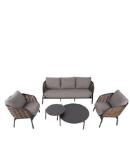 Āra mēbeļu komplekts Snapty Garden Borneo, dīvāns, 2 krēsli un 2 galdiņi-Ergostock
