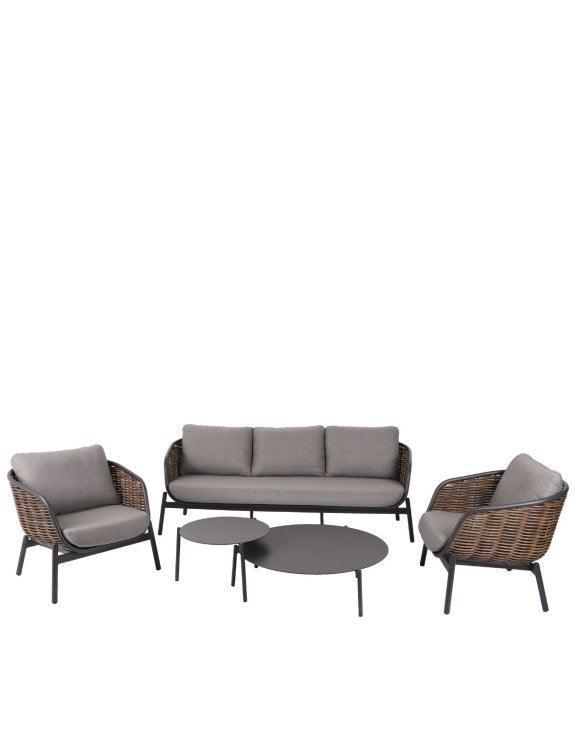 Āra mēbeļu komplekts Snapty Garden Borneo, dīvāns, 2 krēsli un 2 galdiņi-Ergostock