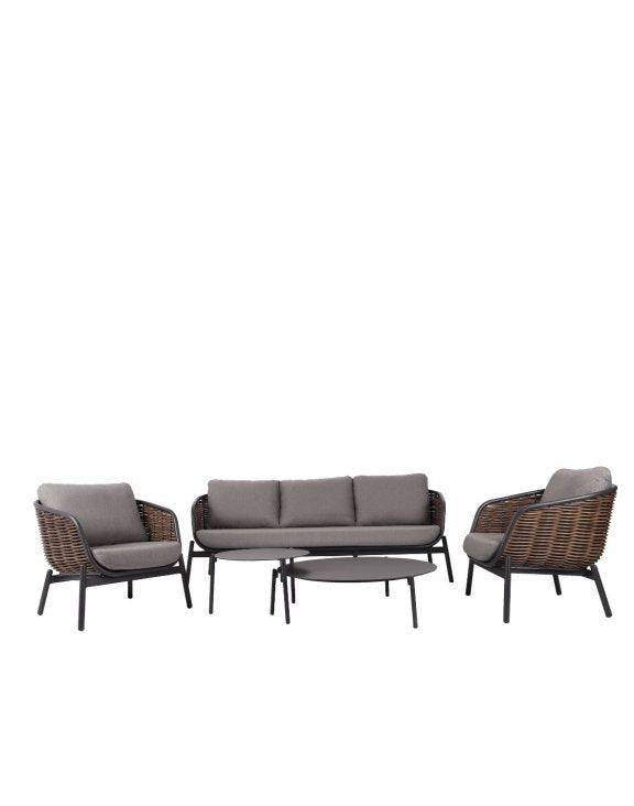 Āra mēbeļu komplekts Snapty Garden Borneo, dīvāns, 2 krēsli un 2 galdiņi-Ergostock