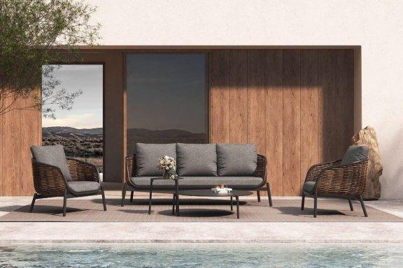 Āra mēbeļu komplekts Snapty Garden Borneo, dīvāns, 2 krēsli un 2 galdiņi-Ergostock