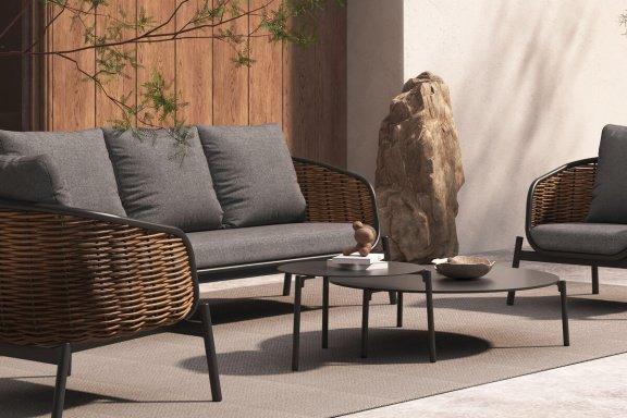 Āra mēbeļu komplekts Snapty Garden Borneo, stūra dīvāns, krēsls un 2 galdiņi-Ergostock