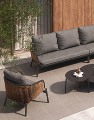 Āra mēbeļu komplekts Snapty Garden Borneo, stūra dīvāns, krēsls un 2 galdiņi-Ergostock