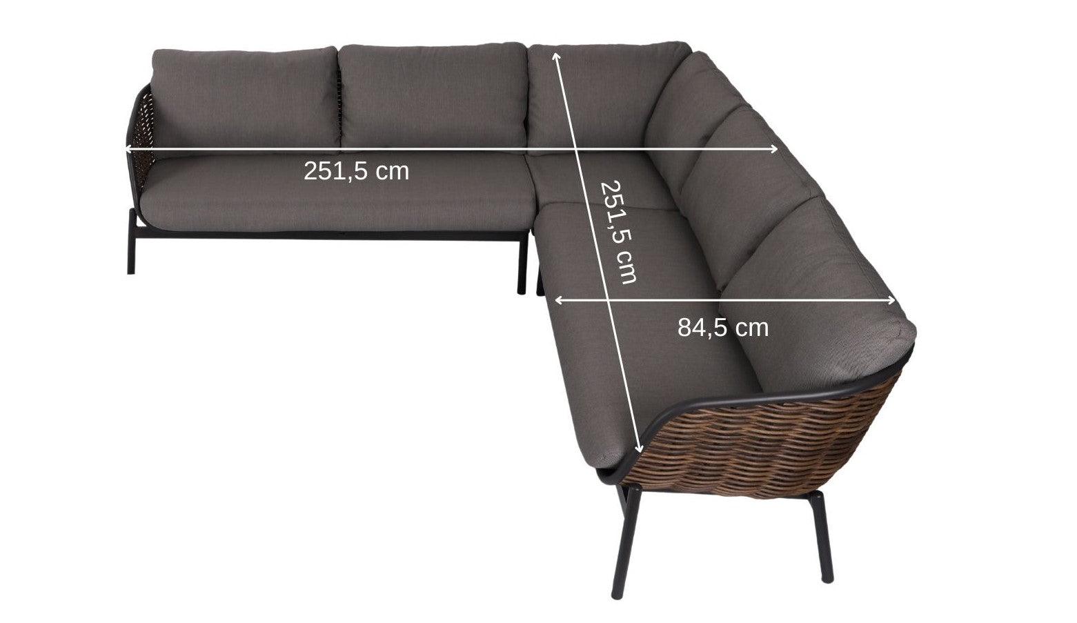 Āra mēbeļu komplekts Snapty Garden Borneo, stūra dīvāns, krēsls un 2 galdiņi-Ergostock