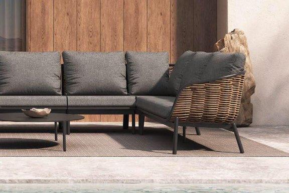 Āra mēbeļu komplekts Snapty Garden Borneo, stūra dīvāns, krēsls un 2 galdiņi-Ergostock