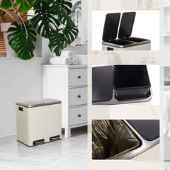 Atkritumu tvertne CLEAN Beige 2 x 15 L