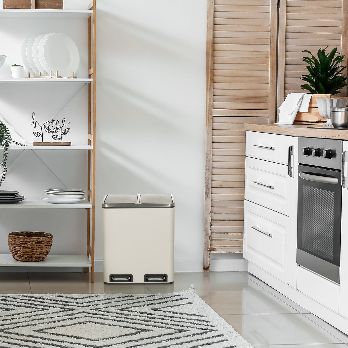 Atkritumu tvertne CLEAN Beige 2 x 15 L