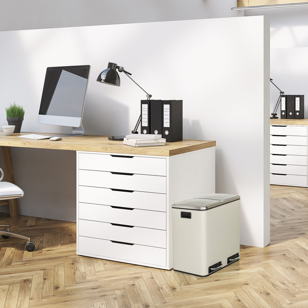 Atkritumu tvertne CLEAN Beige 2 x 15 L