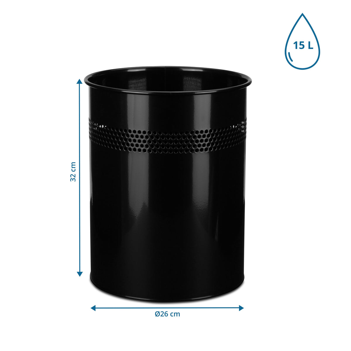 Atkritumu tvertne CLEAN III, metāla, 15 L