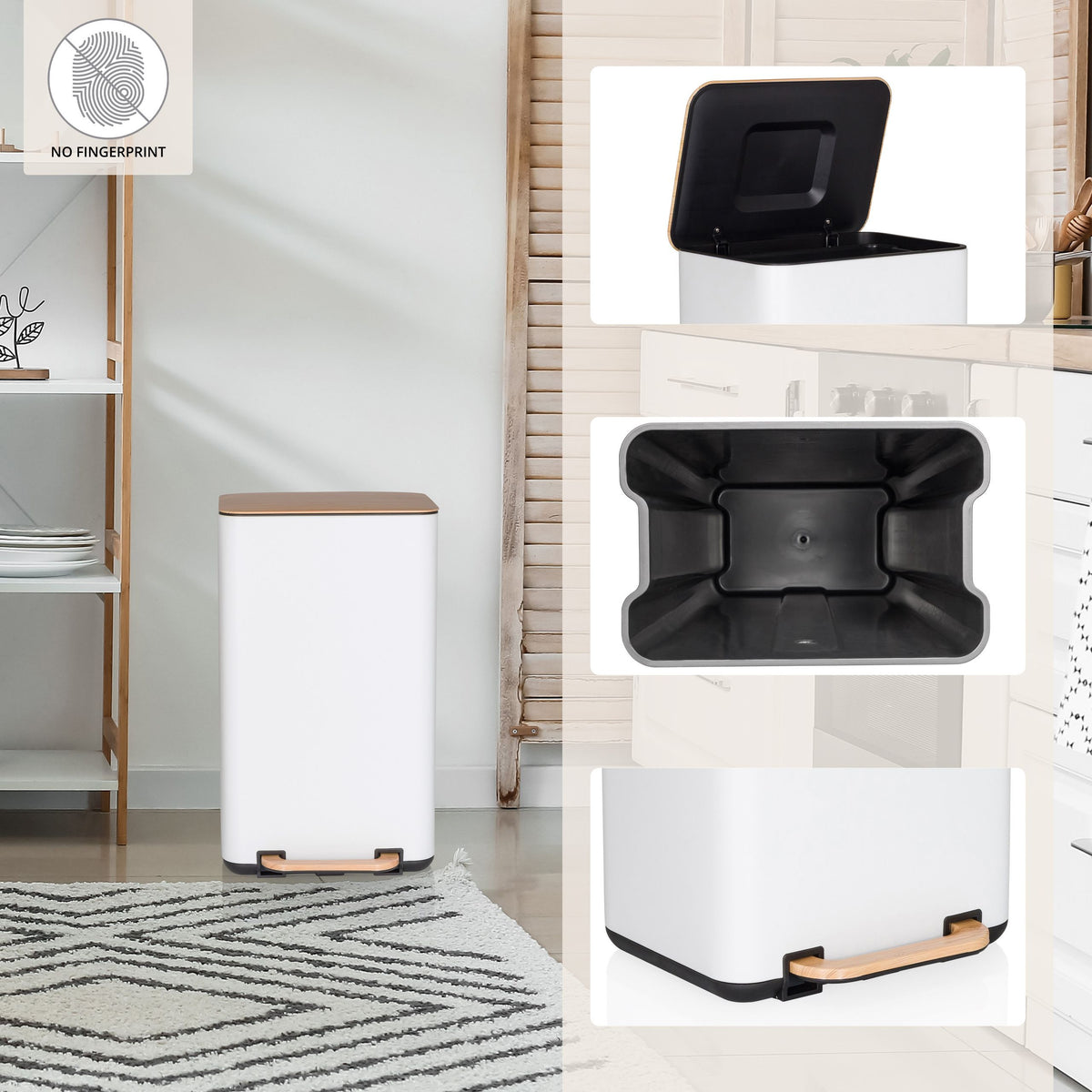 Atkritumu tvertne CLEAN NATURA White 30 L
