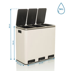 Atkritumu tvertne CLEAN PRO Beige, 3 x 18 L