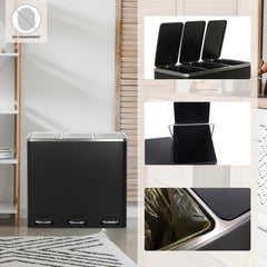 Atkritumu tvertne CLEAN PRO Black, 3 x 18 L