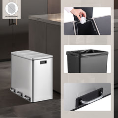 Atkritumu tvertne CLEAN PRO Silver 3 x 18 L