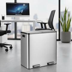 Atkritumu tvertne CLEAN Stainless 2 x 30 L