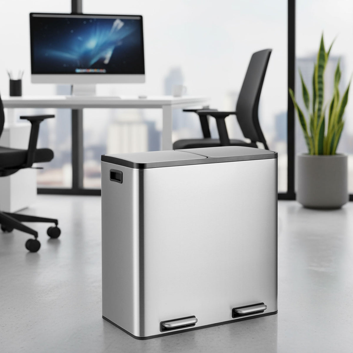 Atkritumu tvertne CLEAN Stainless 2 x 30 L