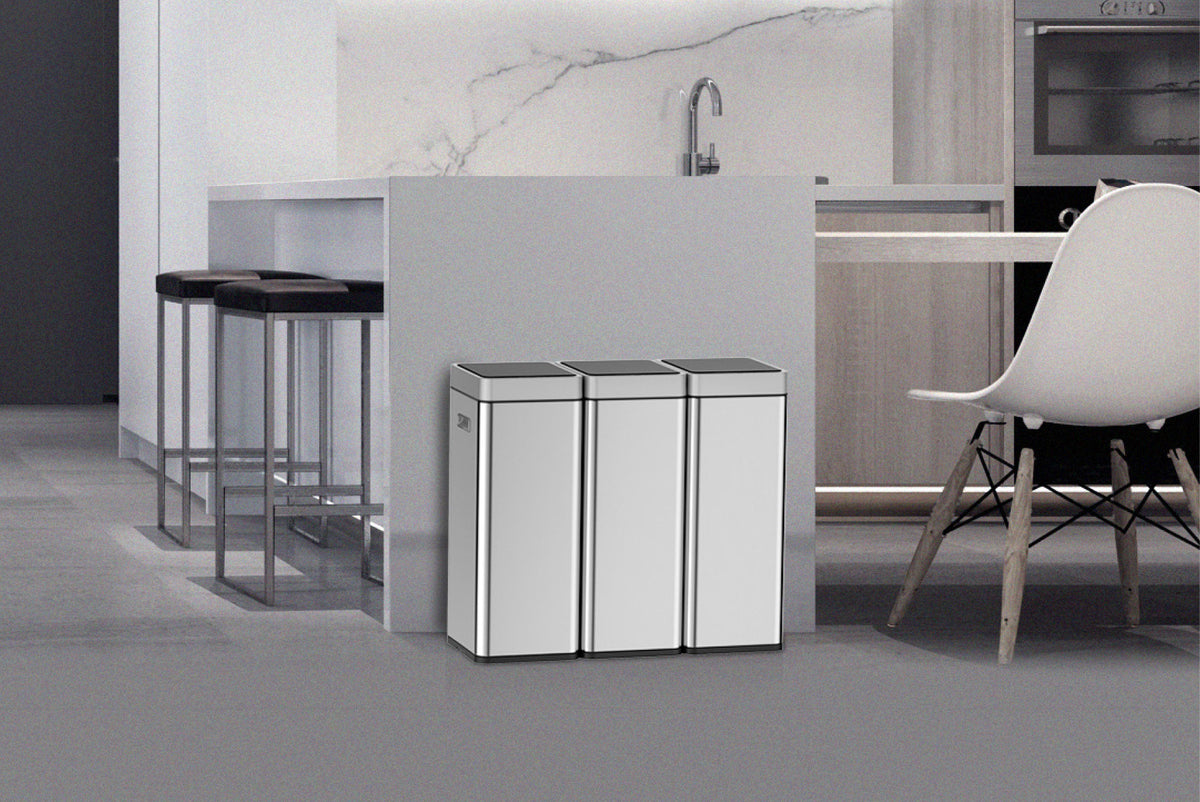 Atkritumu tvertne MIRAGE SLIM 30 L, nerūsējošais tērauds, ar sensoru