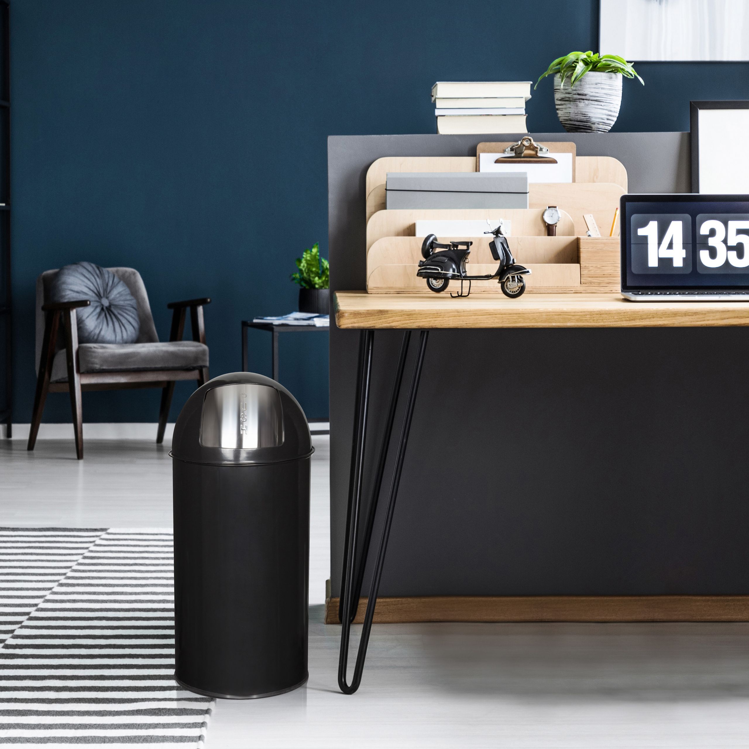 Atkritumu tvertne PUSH Black 35 L