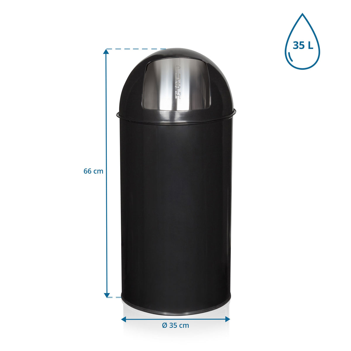 Atkritumu tvertne PUSH Black 35 L