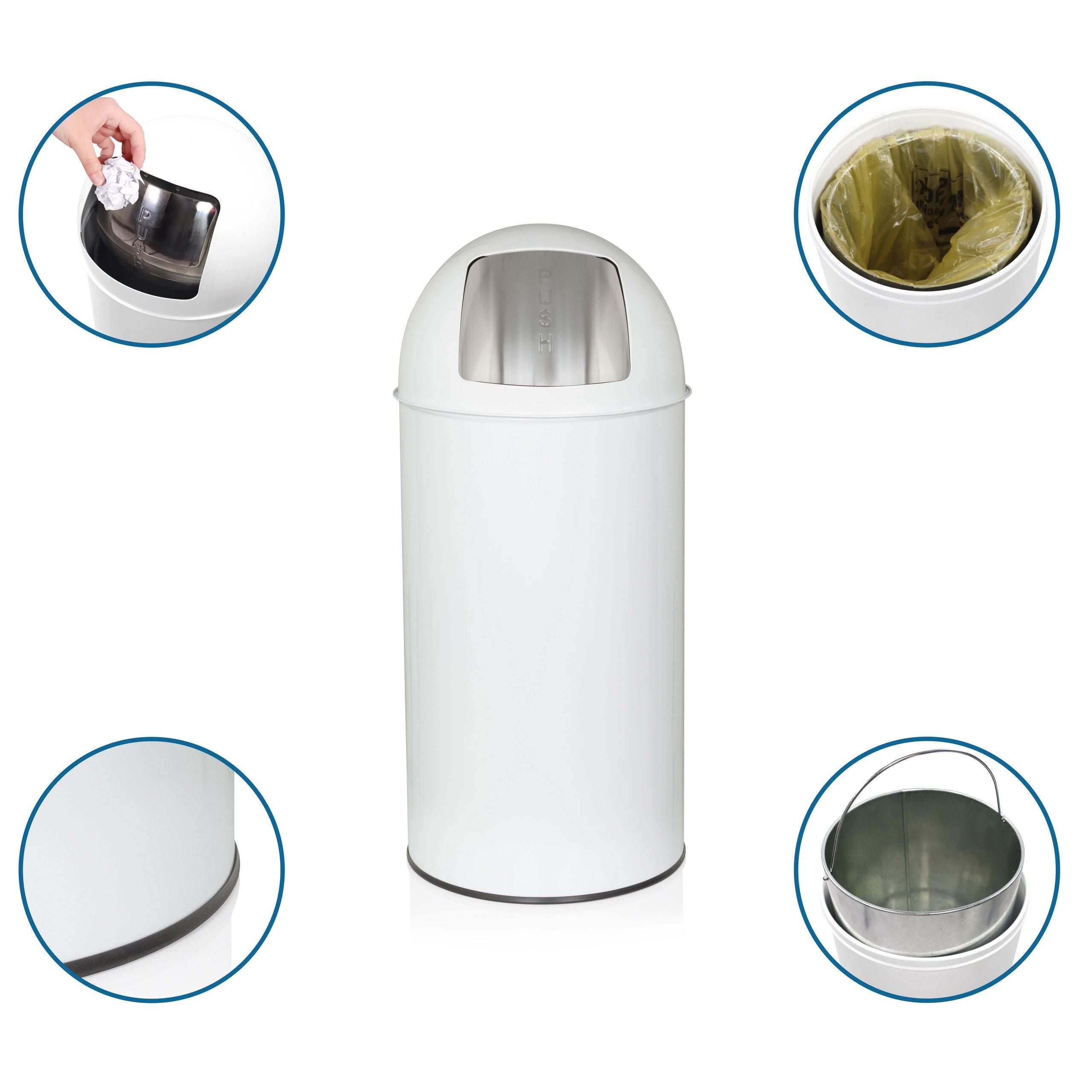 Atkritumu tvertne PUSH White 35 L