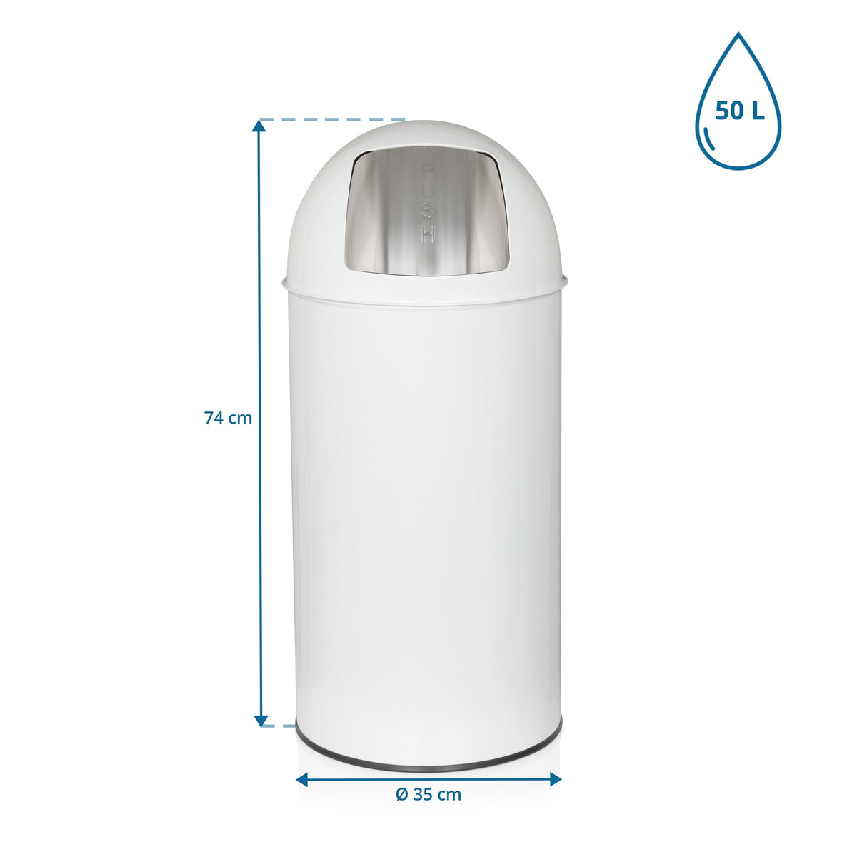 Atkritumu tvertne PUSH White 50 L