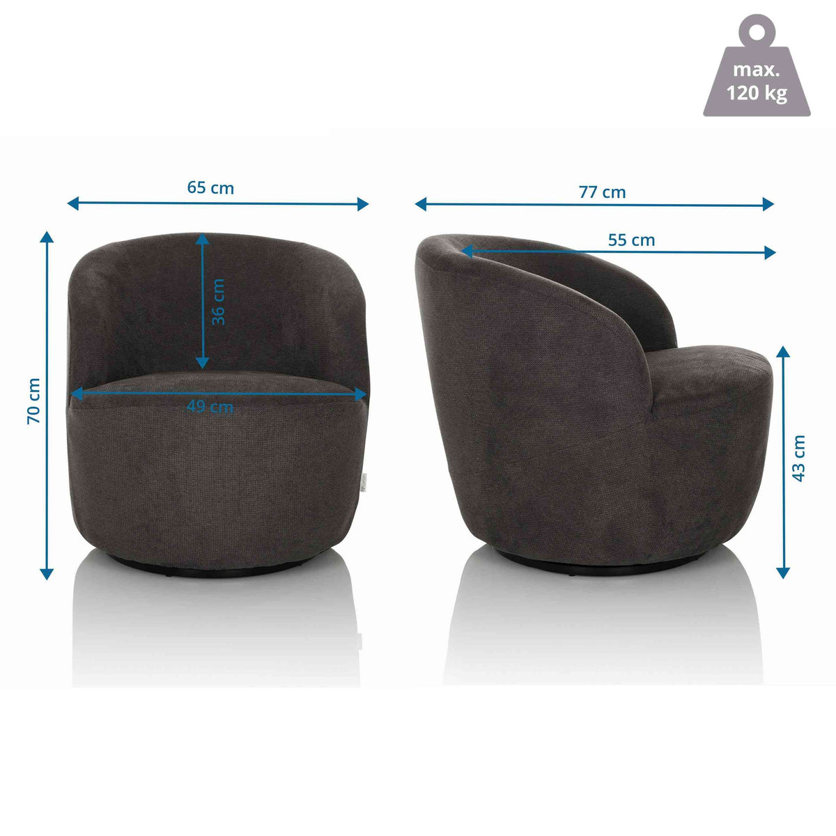 Atpūtas krēsls BRAMWICH-Ergostock