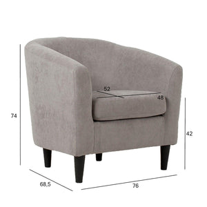 Atpūtas krēsls WESTER 76x685xH74cm pelēks audums-Ergostock