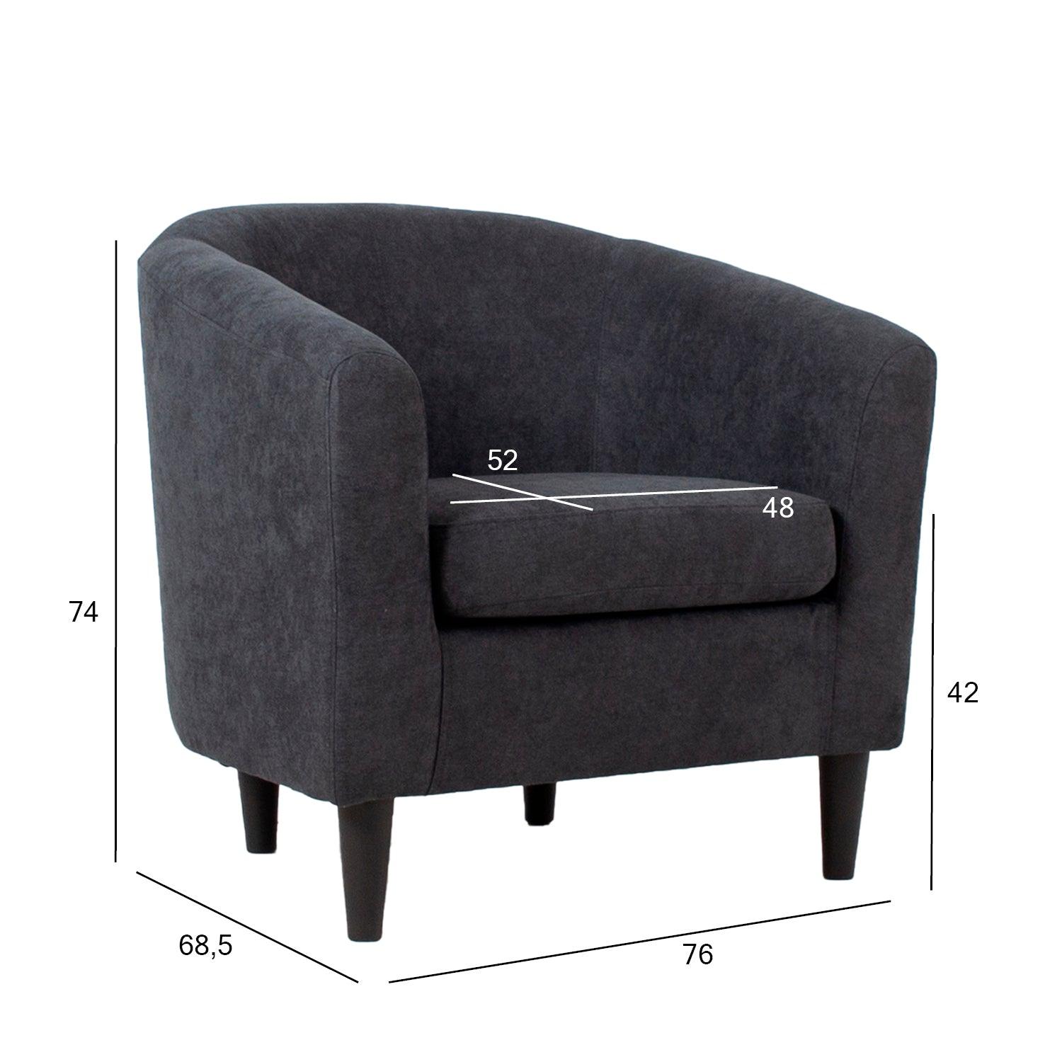 Atpūtas krēsls WESTER 76x685xH74cm tumši pelēks audums-Ergostock