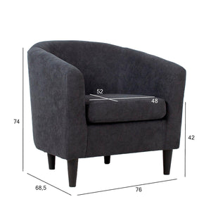Atpūtas krēsls WESTER 76x685xH74cm tumši pelēks audums-Ergostock