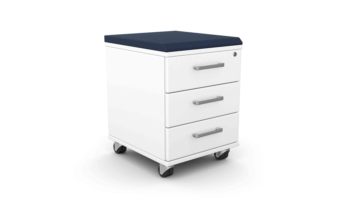 Atvilktņu bloks THEO INDIGO, slēdzams, uz ritentiņiem, ar polsterējumu (Copy) - Ergostock.lv