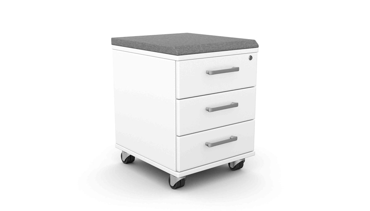 Atvilktņu bloks THEO INDIGO, slēdzams, uz ritentiņiem, ar polsterējumu (Copy) - Ergostock.lv