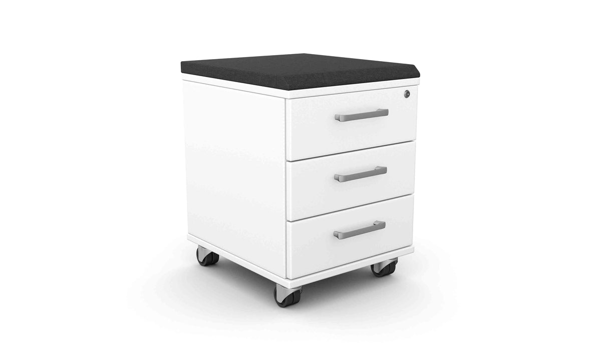 Atvilktņu bloks THEO INDIGO, slēdzams, uz ritentiņiem, ar polsterējumu (Copy) - Ergostock.lv