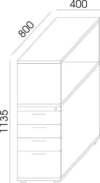 Atvilktņu bloks THEO XXL, slēdzams - Ergostock.lv