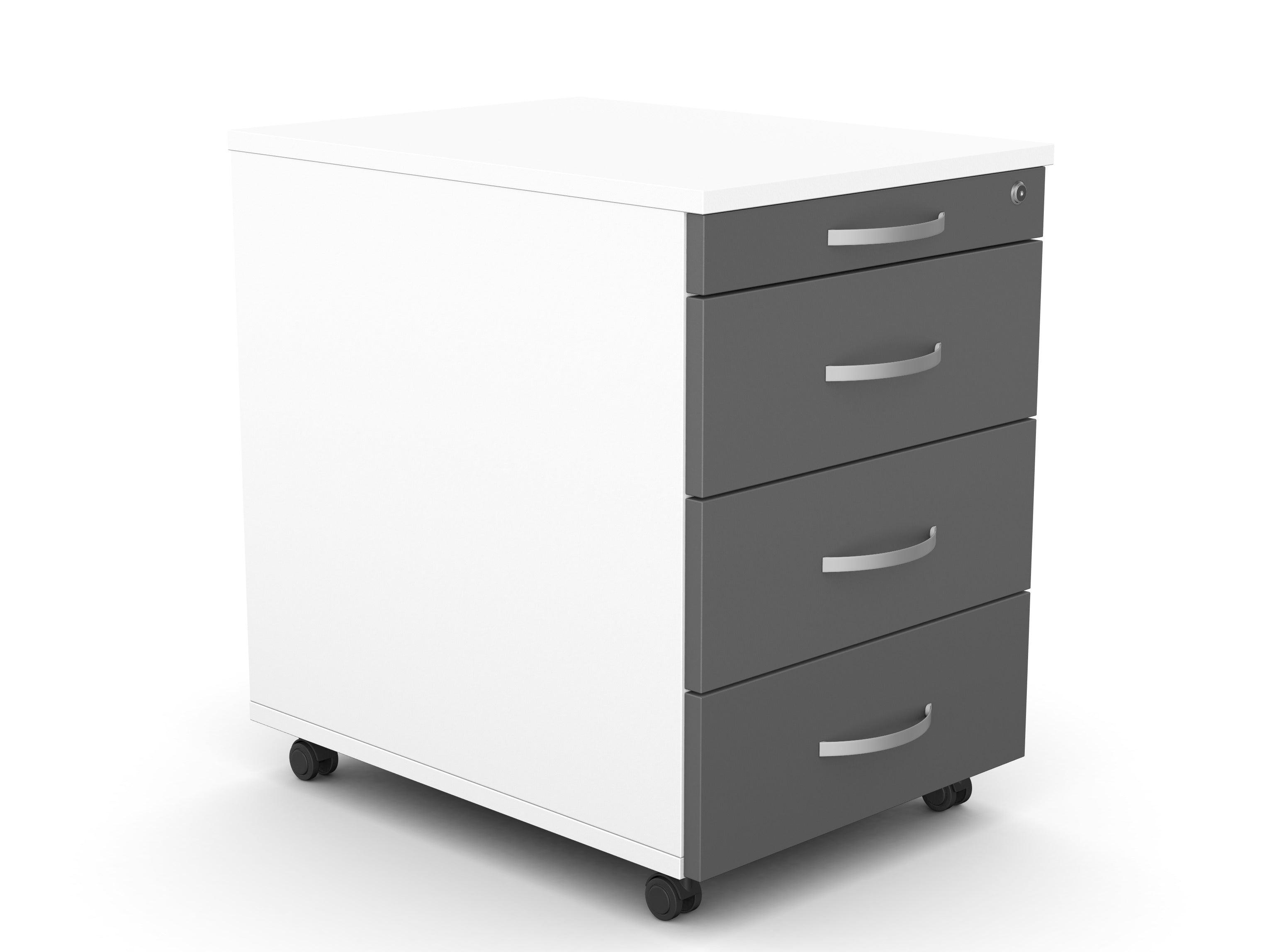 Atvilktņu bloks uz riteņiem, 4 atvilktnes, slēdzams-Ergostock