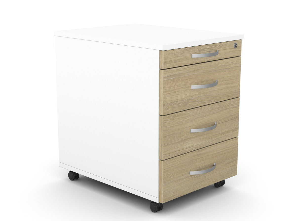 Atvilktņu bloks uz riteņiem, 4 atvilktnes, slēdzams-Ergostock