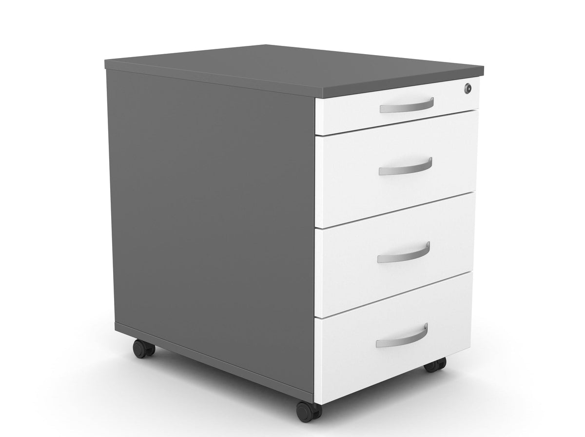 Atvilktņu bloks uz riteņiem, 4 atvilktnes, slēdzams-Ergostock