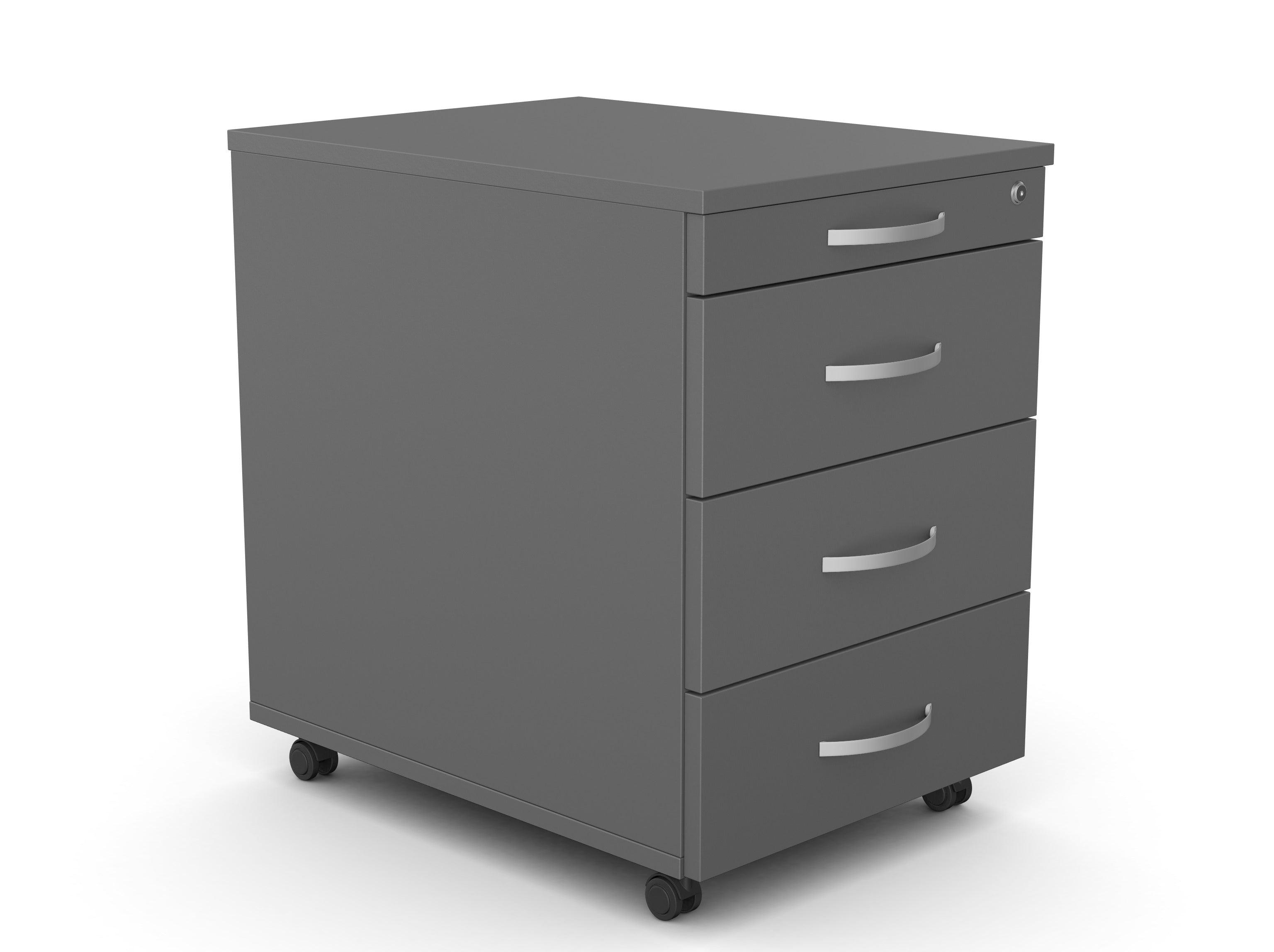 Atvilktņu bloks uz riteņiem, 4 atvilktnes, slēdzams-Ergostock