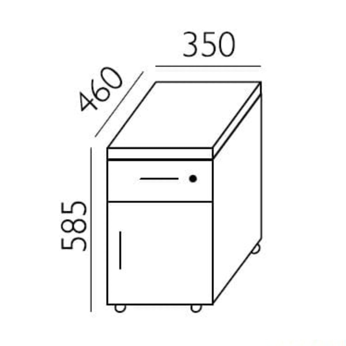 Atvilktņu bloks uz riteņiem AV-1, slēdzama atvilktne, konfigurējams - Ergostock.lv