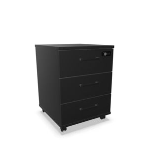 Atvilktņu bloks uz riteņiem AV-3, ar kodu un atslēgu slēdzamas 3 atvilktnes, konfigurējams - Ergostock.lv