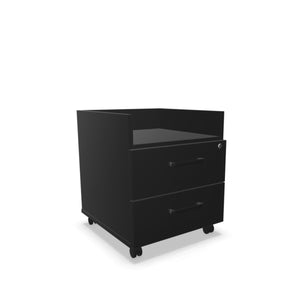 Atvilktņu bloks uz riteņiem AV-4, ar 2 slēdzamām atvilktnēm un plauktu, konfigurējams - Ergostock.lv