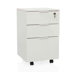 Atvilktņu bloks uz riteņiem LOCK, 3 atvilktnes, balts, slēdzams FD-Ergostock