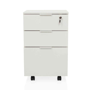 Atvilktņu bloks uz riteņiem LOCK, 3 atvilktnes, balts, slēdzams FD-Ergostock