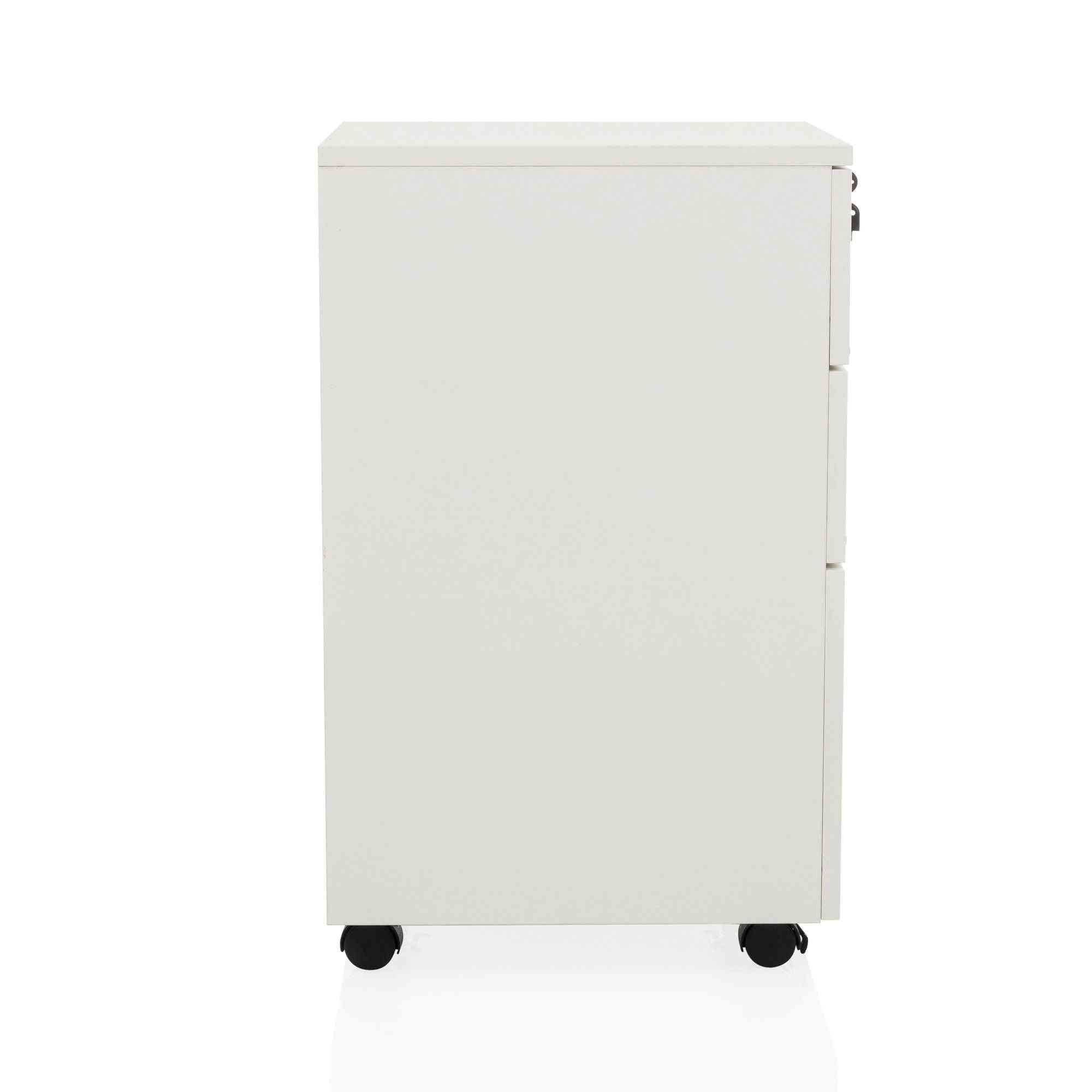 Atvilktņu bloks uz riteņiem LOCK, 3 atvilktnes, balts, slēdzams FD-Ergostock