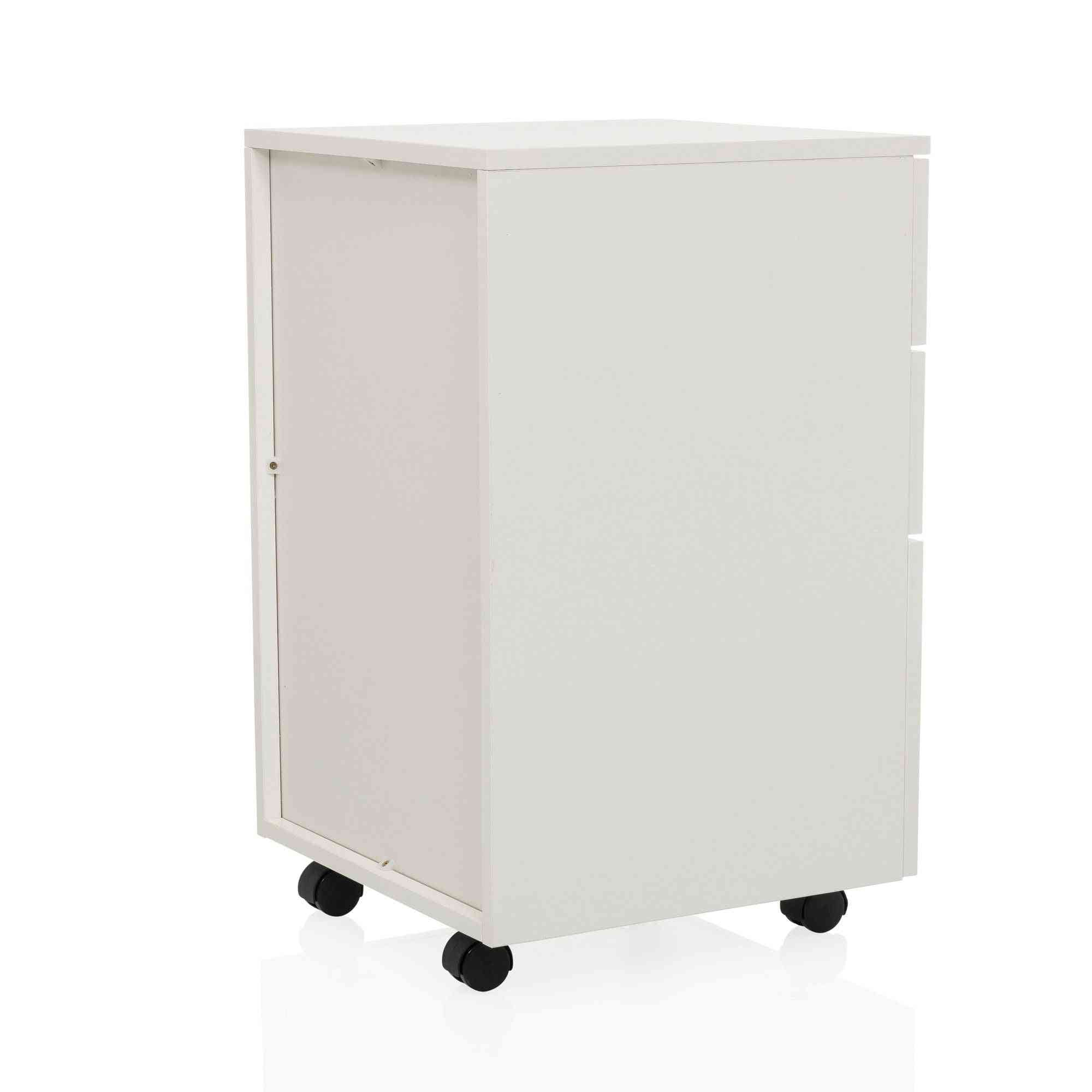 Atvilktņu bloks uz riteņiem LOCK, 3 atvilktnes, balts, slēdzams FD-Ergostock