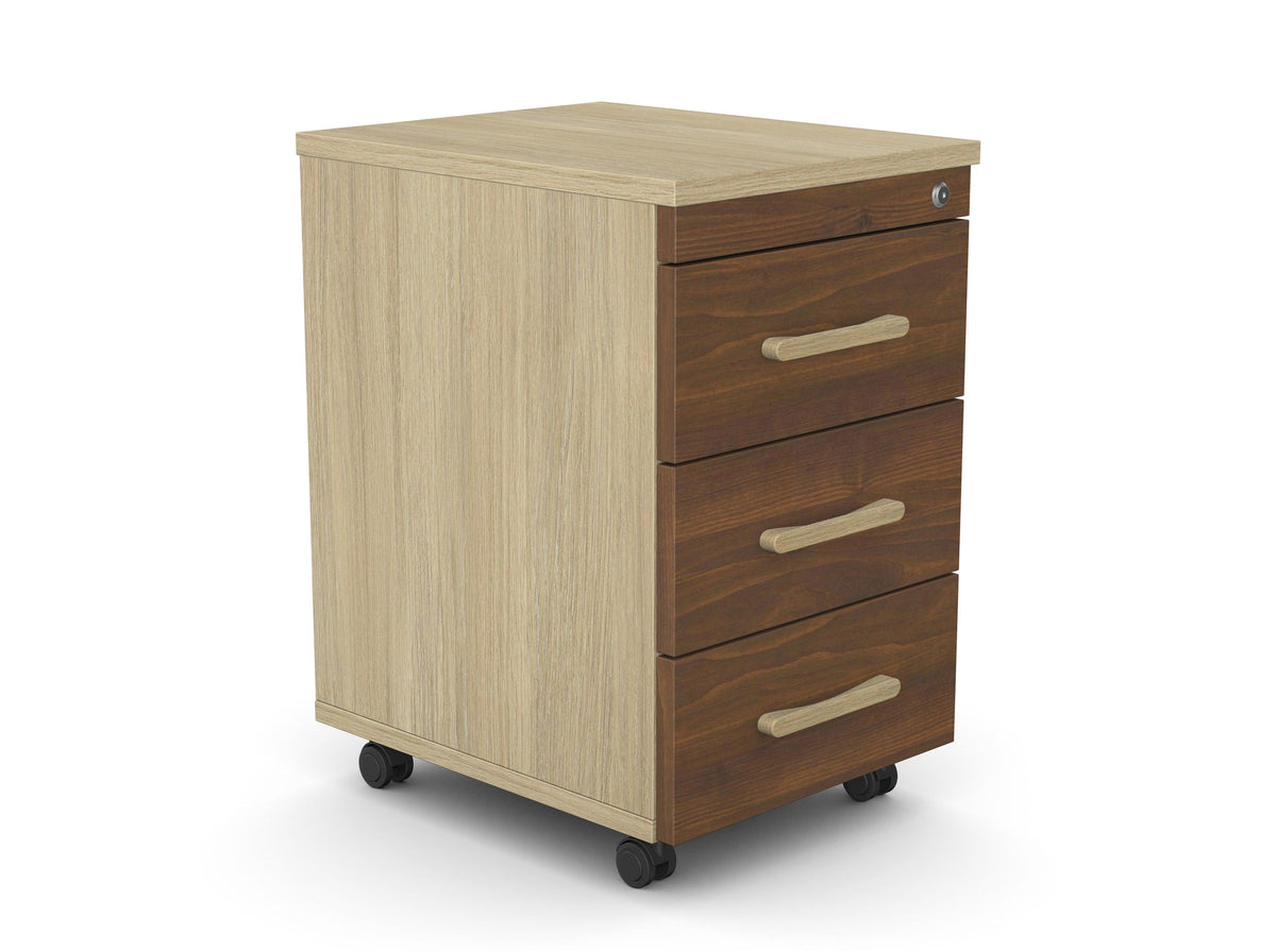 Atvilktņu bloks uz riteņiem SLIM, 3 atvilktnes, slēdzams-Ergostock