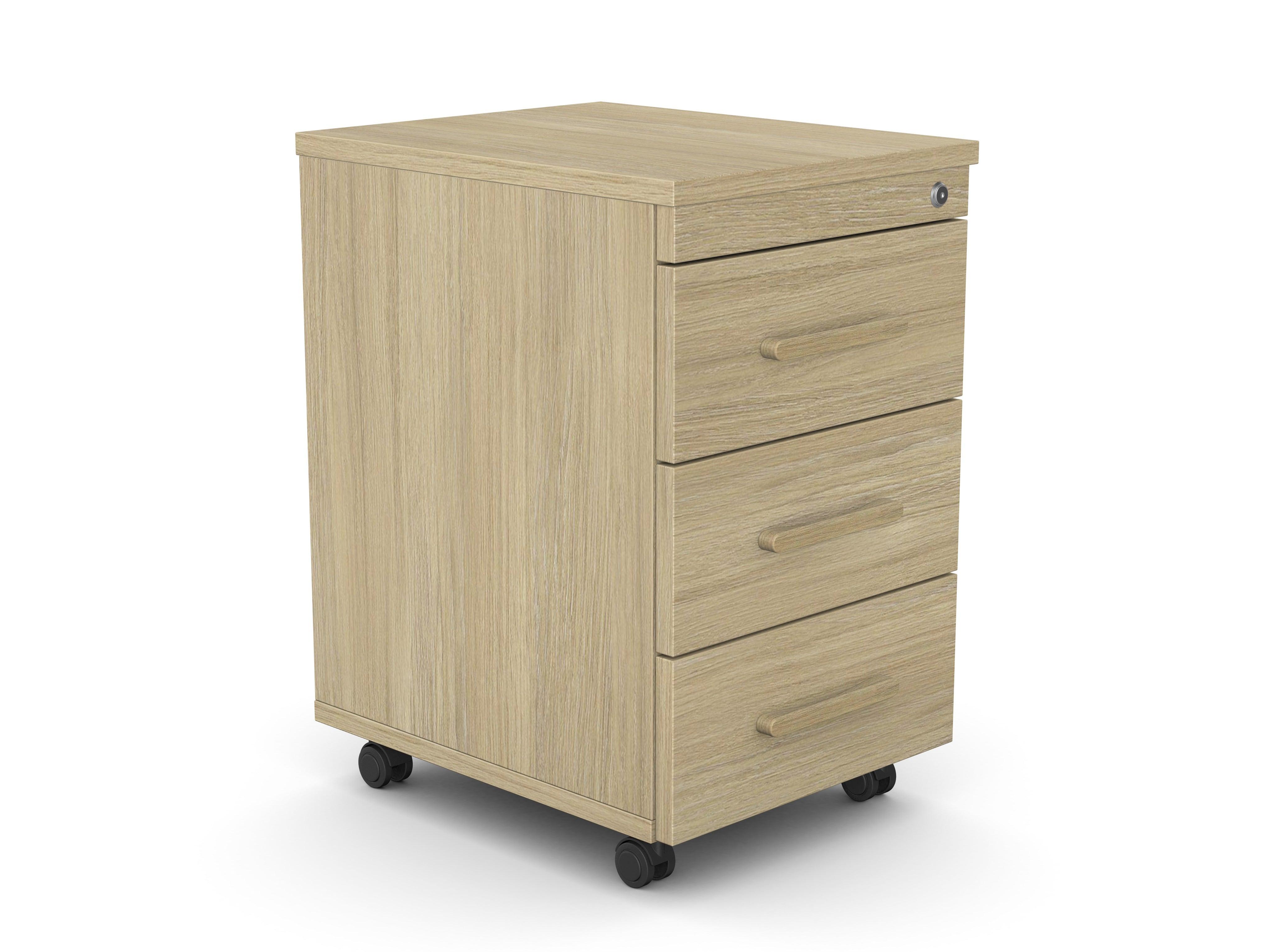 Atvilktņu bloks uz riteņiem SLIM, 3 atvilktnes, slēdzams-Ergostock