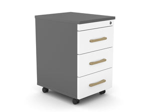 Atvilktņu bloks uz riteņiem SLIM, 3 atvilktnes, slēdzams-Ergostock