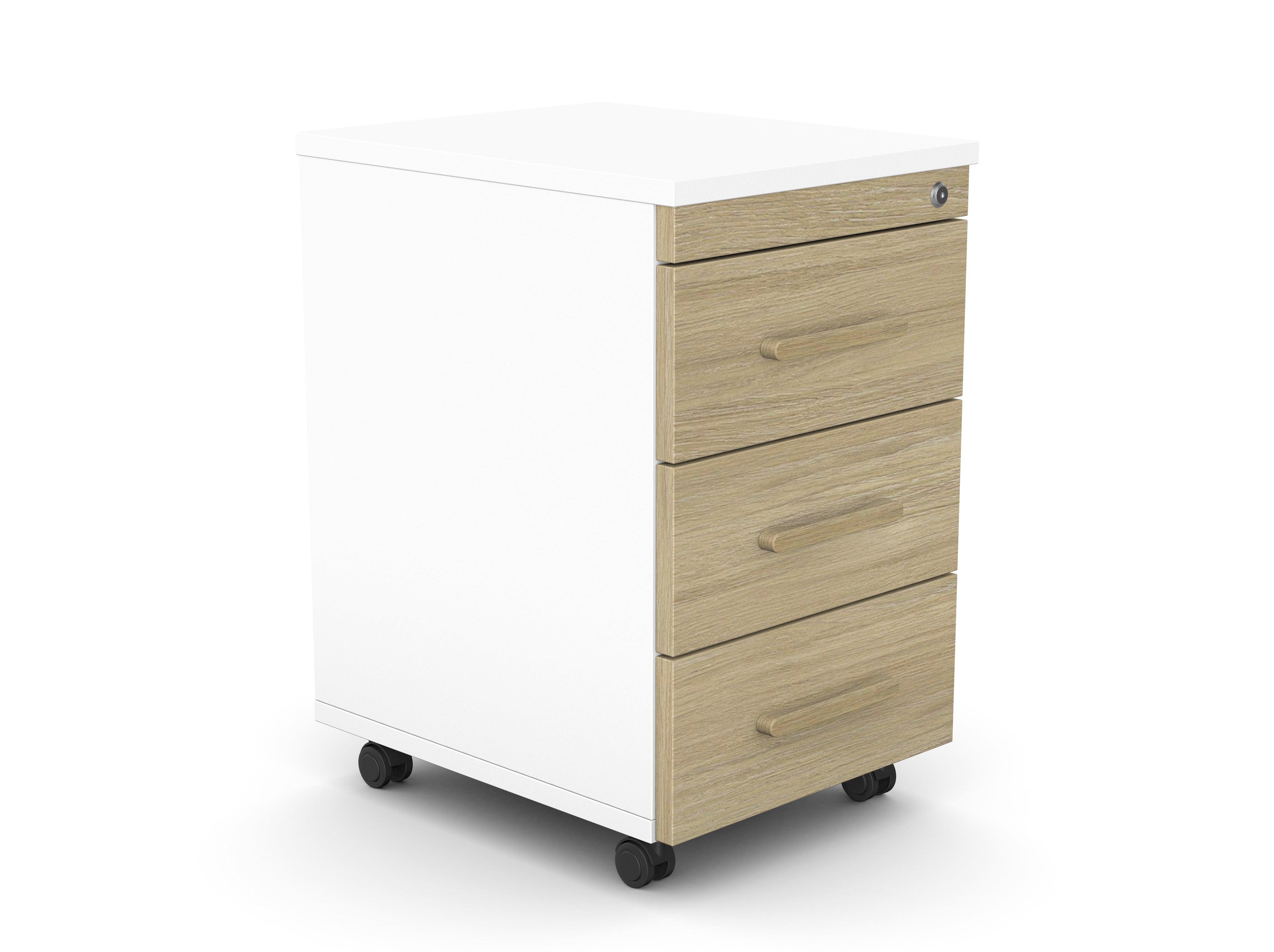 Atvilktņu bloks uz riteņiem SLIM, 3 atvilktnes, slēdzams-Ergostock