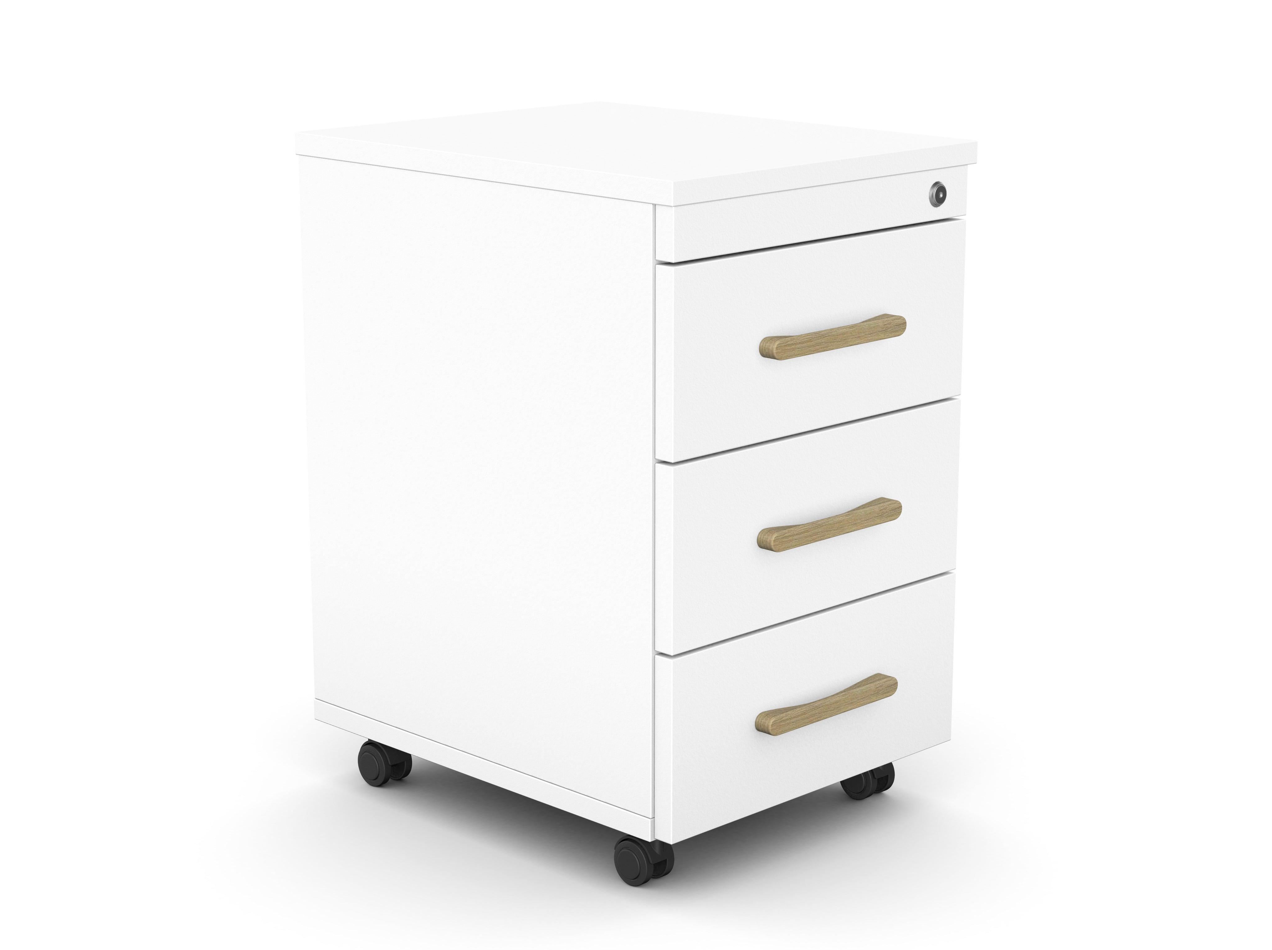 Atvilktņu bloks uz riteņiem SLIM, 3 atvilktnes, slēdzams-Ergostock